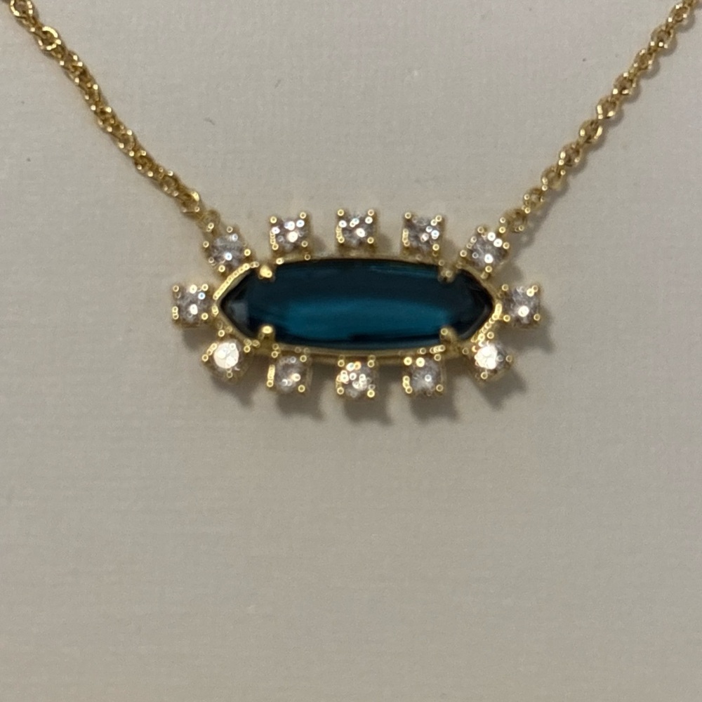 Kendra Scott Blue and Gold Necklace with Striking‎ Pendant NEW - Picture 2 of 8